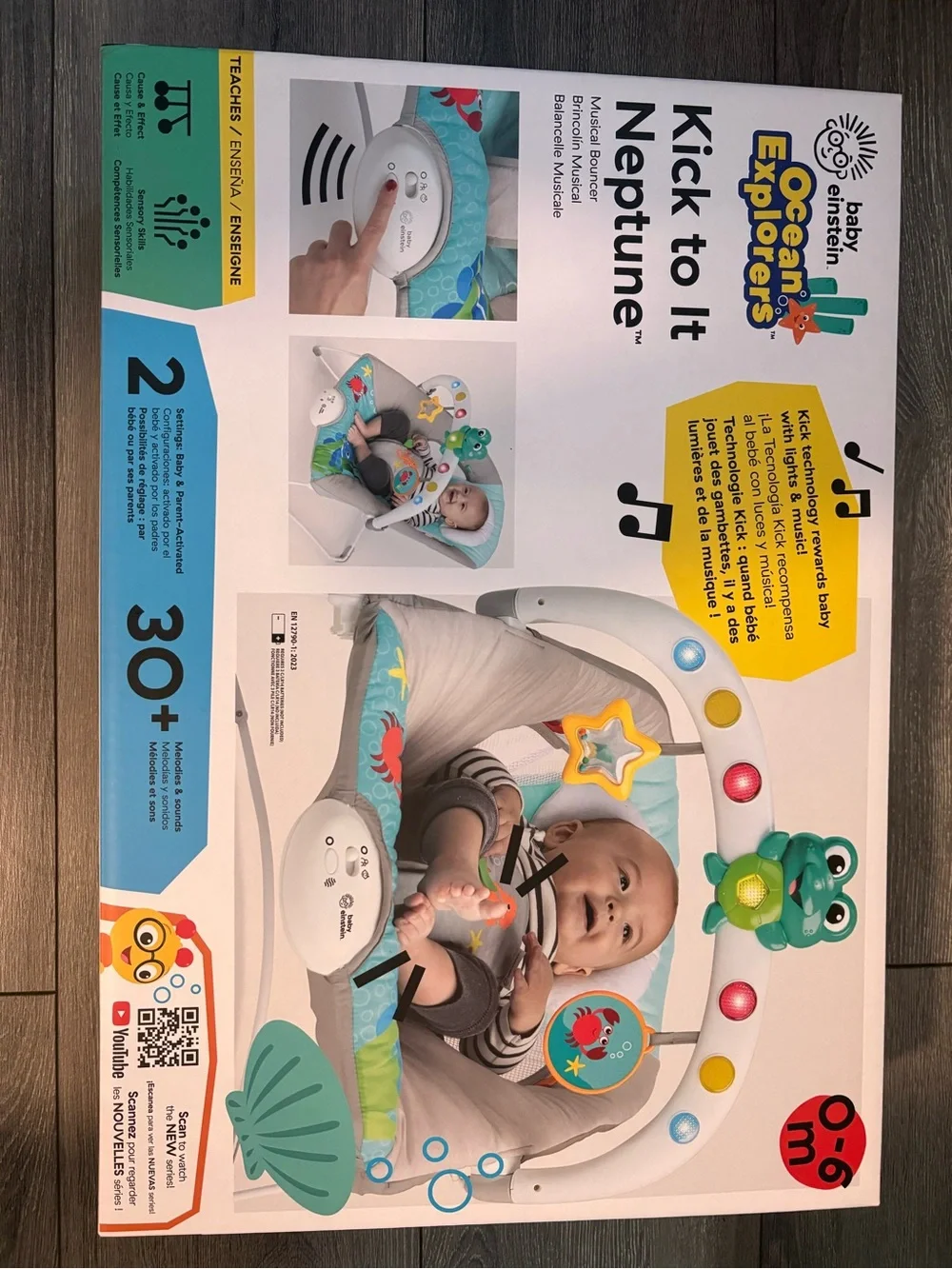 Baby Einstein Kick-to-It Neptune Activity Seat - Teal & Green